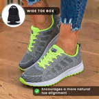 Orthopedic Mesh Running Sneakers - Breathable Knit Pattern & Contrast Trim