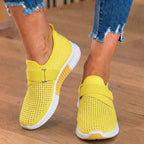 Orthopedic Knit Slip-On Sneakers - Rhinestone Embellished & Adjustable Strap
