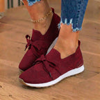 Orthopedic Mesh Athletic Sneakers - Breathable Knit Upper & Suede Panel Accents